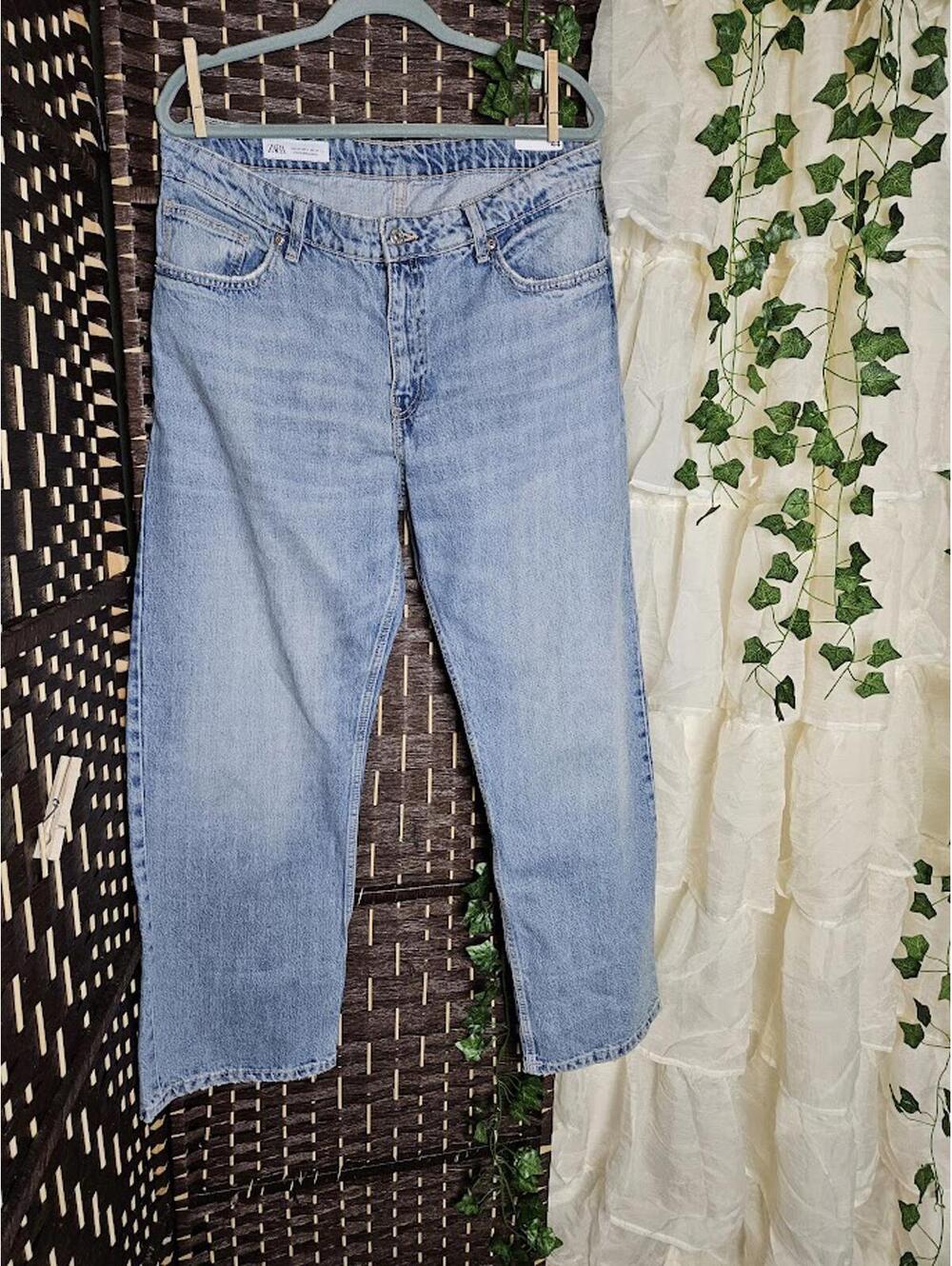 Zara Light Blue Straight Leg Jeans Size 12